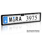 European License Plate Frame Backup Camera w/ LED - BLACK