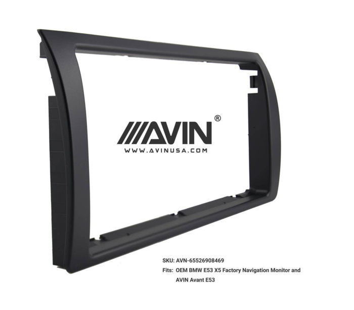 Dashboard Navigation Frame + Power Cord For BMW X3 2006-2010 - Radio Bezel Panel Cover, Matte Finish, Easy No-Tools Install