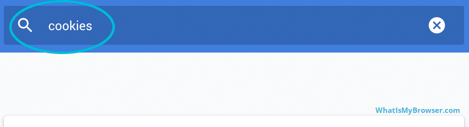 The Chrome settings search bar