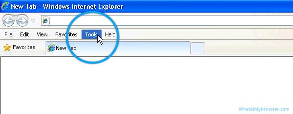 The tools menu for Internet Explorer 6/7/8